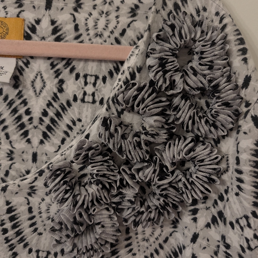 Ruby Rd. Black And Gray Abstract Blouse Size 2x - Picture 2 of 4